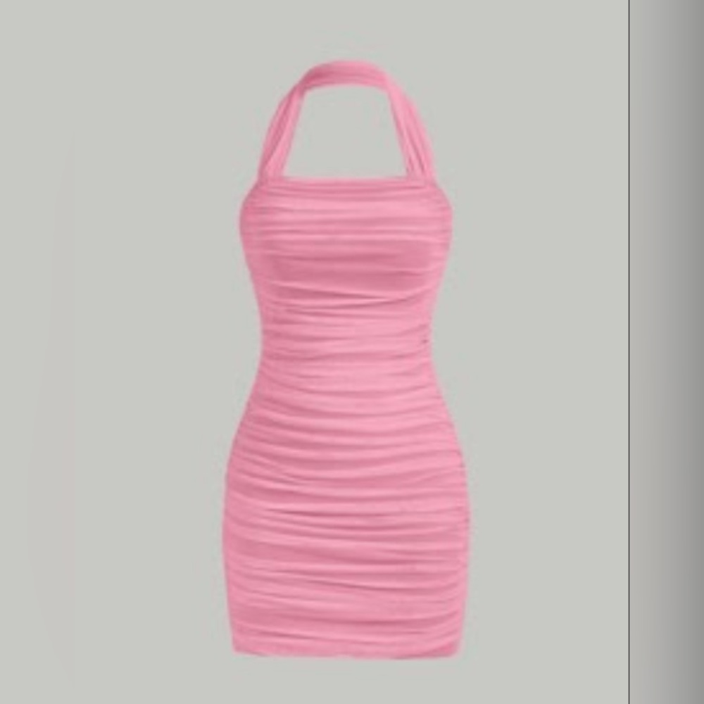 brand new never worn pink shein dress size xs
